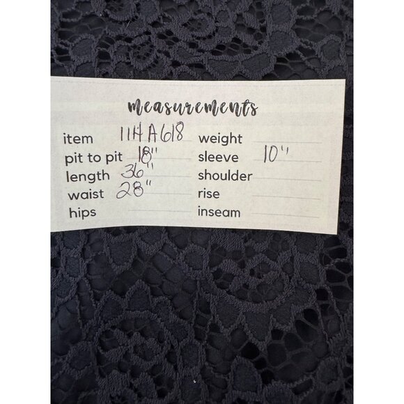 2/$30 Madewell Navy Lace Dress Size 4 Silk Trim & Polyester Lining - Picture 12 of 15